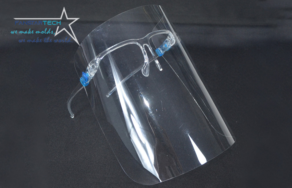 PC透明护目镜塑胶注塑双色模具定制
